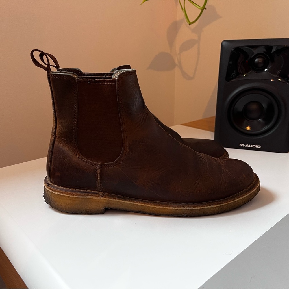 Clarks Dark Brown Leather Chelsea Boots